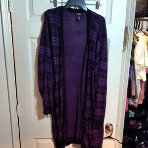 Purple Plaid Women's Sweater